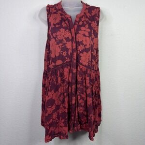 Anthropologie Dress Womens L Floral Burgundy Boho Cottagecore Flowy Romantic